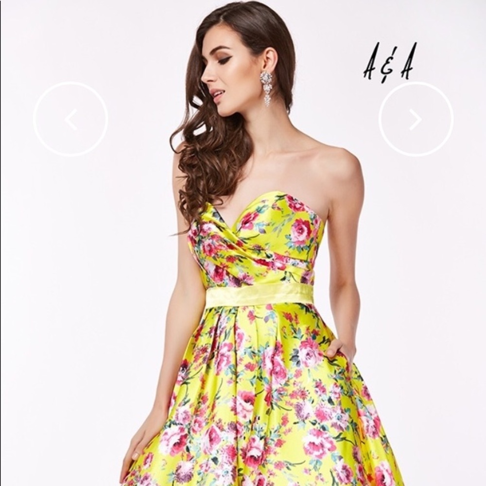 Angela and Alison- Yellow Flower Prom Dress